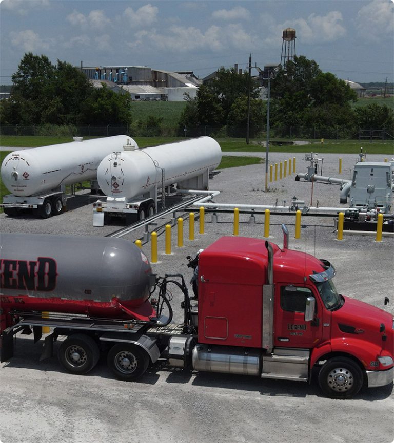 transport tanker truck at a petroleum terminal